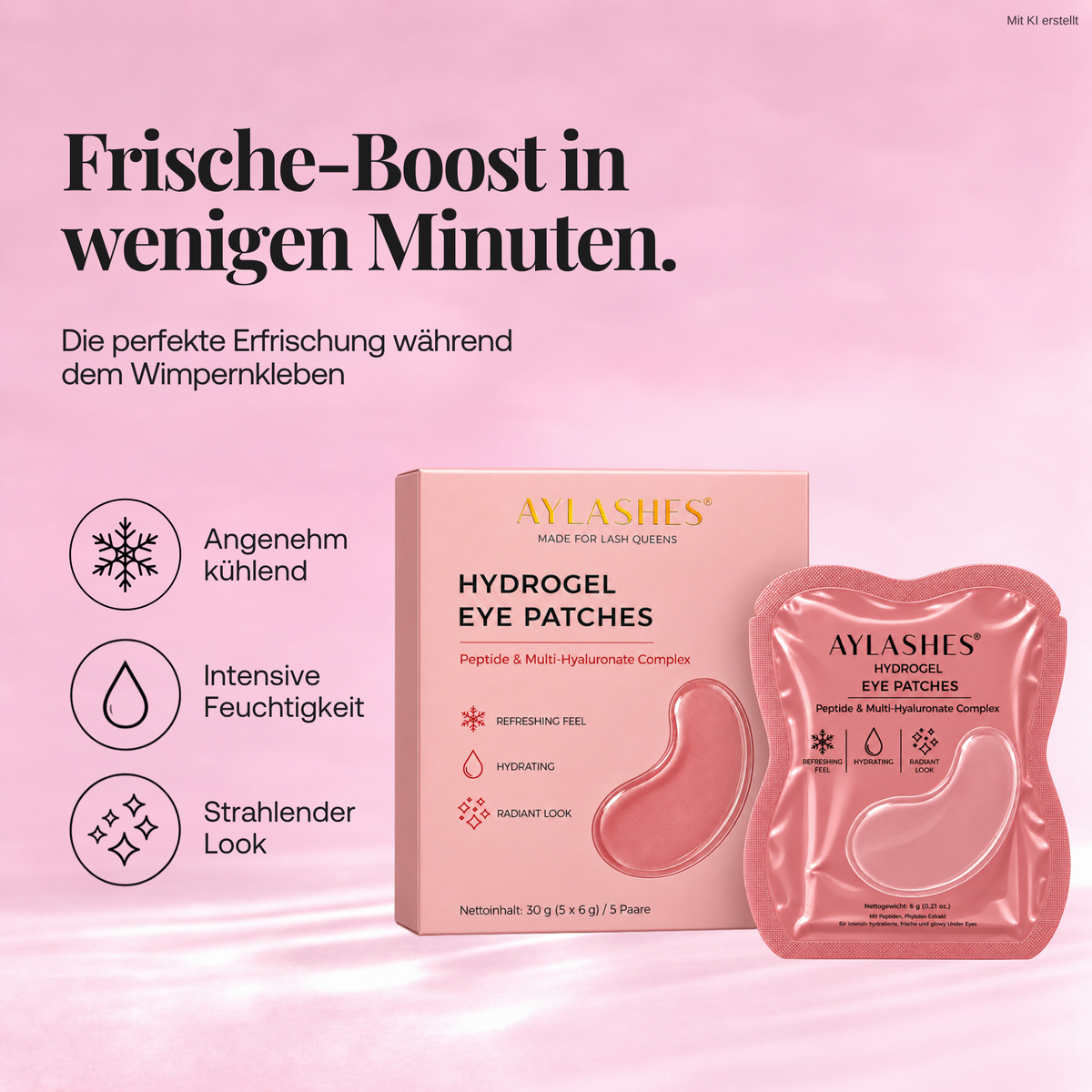 PINK GLOW HYDROGEL EYE PATCHES PEPTIDE+